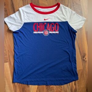 Nike Chicago Cubs Red, White, & Blue Dri-Fit T-Shirt